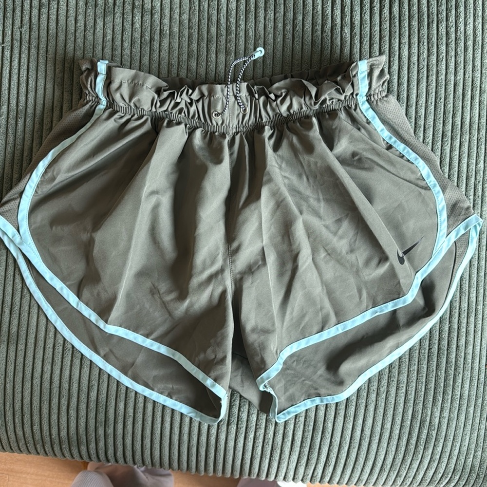 Nike Dri Fit Shorts, green and blue, size large